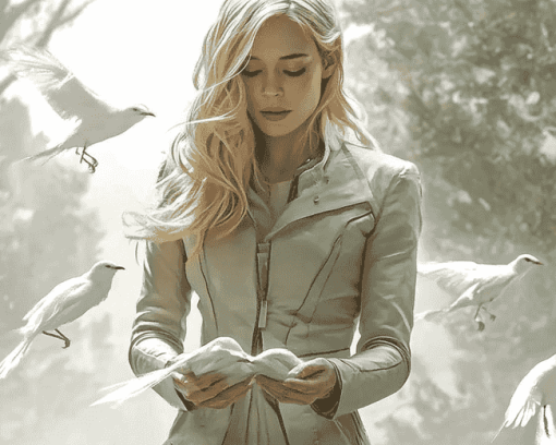 Aesthetic White Canary Series Diamond Painting