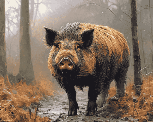 Aesthetic Wild Boar Diamond Painting