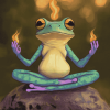 Aesthetic Zen Frog Meditation Diamond Painting