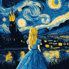 Alice in Wonderland Starry Night Diamond Painting