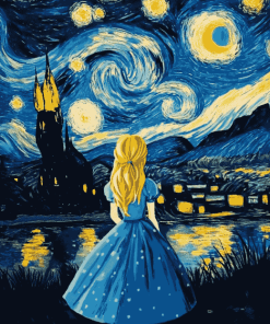 Alice in Wonderland Starry Night Diamond Painting