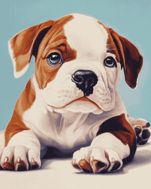 American Bulldog Puppy Diamond Painting