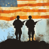 American Flag Military Silhouettes Diamond Painting