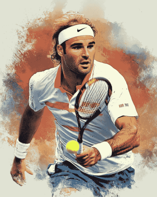 Andre Agassi Tennis Legend Diamond Painting