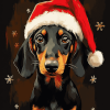 Animated Christmas Dachshund Diamond Painting