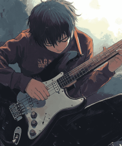 Anime Boys with Electric Guitars Diamond Painting