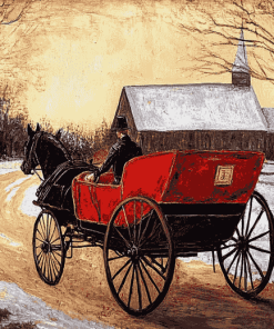 Antique Horse Carriages Diamond Painting