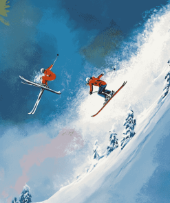 Artistic Ski Jump Animation Diamond Painting