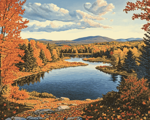 Autumn Landscapes of Upstate New York Diamond Painting