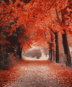 Autumn Walk Landscape Diamond Painting