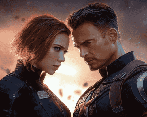 Avengers Clint Natasha Diamond Painting