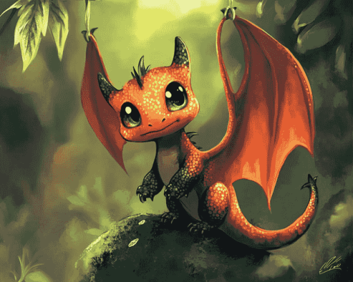 Baby Dragon Fantasy Diamond Painting