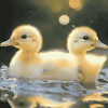 Baby Duckling Water Scene Diamond Painting