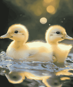 Baby Duckling Water Scene Diamond Painting