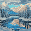 Banff Snow Landscape Diamond Painting