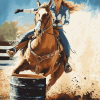 Barrel Racing Horse Diamond Painting