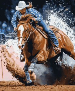 Barrel Racing Horse Diamond Painting