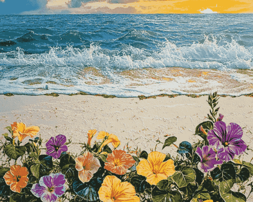 Beach Blossoms Diamond Painting