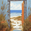 Beach Door Landscape Diamond Painting