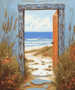 Beach Door Landscape Diamond Painting