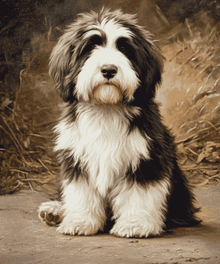 Bearded Collie Puppy Diamond Painting