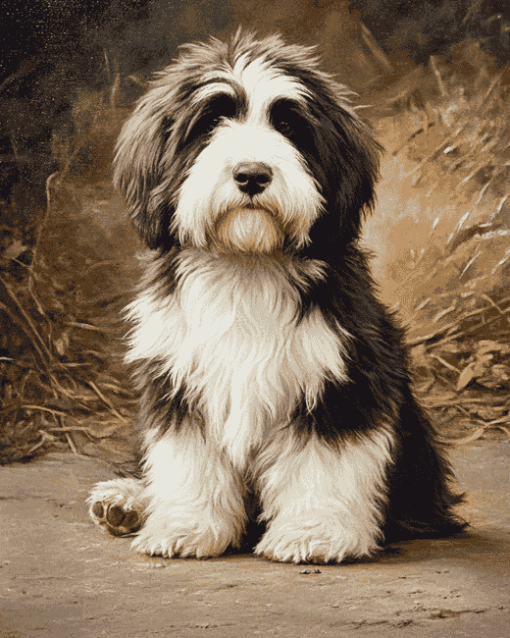 Bearded Collie Puppy Diamond Painting