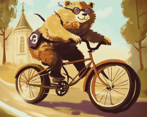 Bears on Motorbikes Diamond Painting