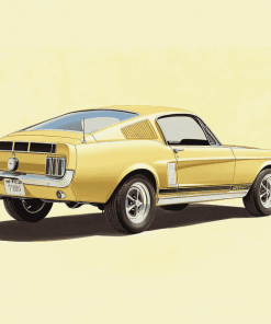 Beige Mustang 1967 Diamond Painting