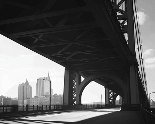 Benjamin Franklin Bridge Black And White Diamond Painting