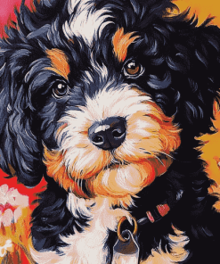 Bernedoodle Puppy Diamond Painting