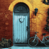 Bicycle and Building Scene Diamond Painting