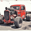 Big Red Ratrod Engine Diamond Painting