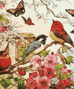 Birds and Blooms Diamond Painting