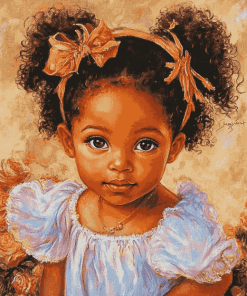 Black Baby Girl Animation Diamond Painting