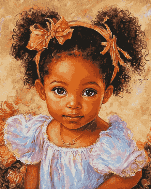 Black Baby Girl Animation Diamond Painting