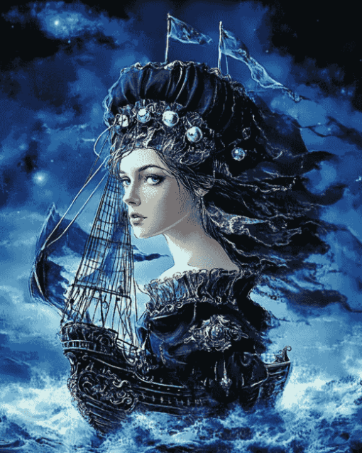 Black Pearl Ship Diamond Painting