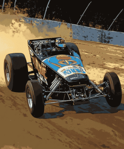 Black Sprint Car Racing Diamond Painting