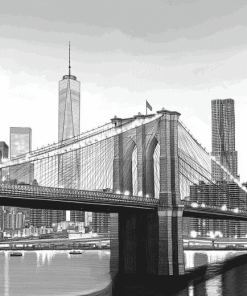 Black White Brooklyn Bridge Diamond Painting