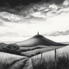 Black White Mountains Diamond Painting