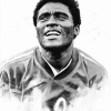 Black and White Eusebio Footballer Diamond Painting