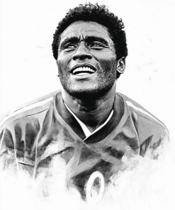 Black and White Eusebio Footballer Diamond Painting