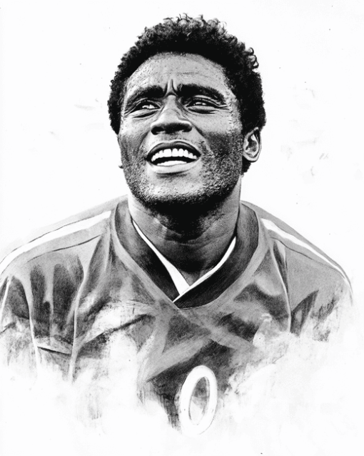 Black and White Eusebio Footballer Diamond Painting