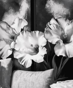 Black and White Flower Diamond Painting