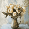 Blossoms and Rustic Vases Diamond Painting