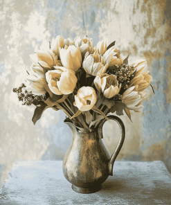 Blossoms and Rustic Vases Diamond Painting