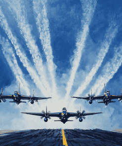 Blue Angels Jet Formation Diamond Painting