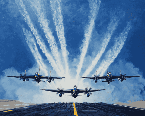 Blue Angels Jet Formation Diamond Painting