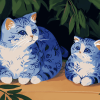 Blue Cat Figures Diamond Painting