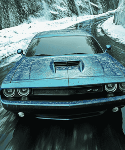 Blue Challenger Cars Diamond Painting