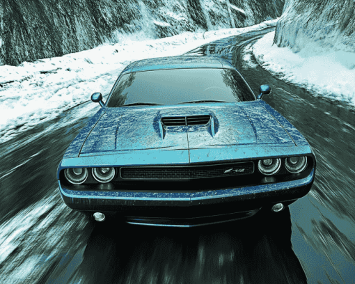 Blue Challenger Cars Diamond Painting